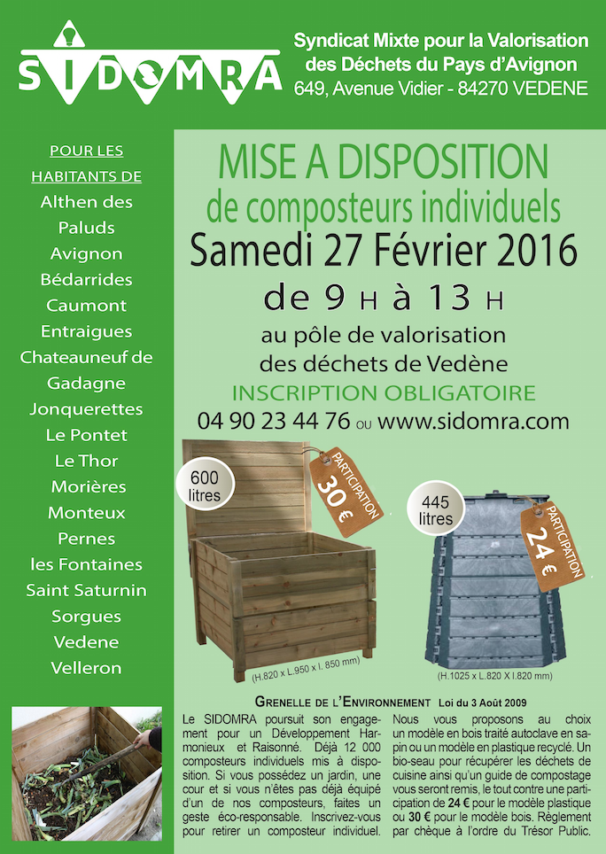 Mise à disposition de composteurs