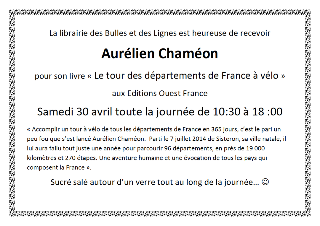 Dédicace d'Aurélien Chaméon