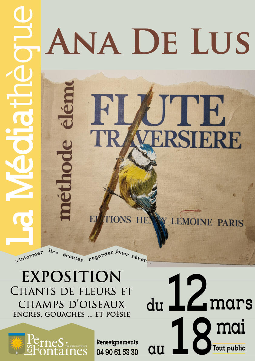 La Médiathèque : Exposition Chants de fleurs et champs d'oiseaux