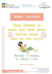 Bébés lecteurs le 7 décembre 2016 Médiathèque de Pernes-les-Fontaines