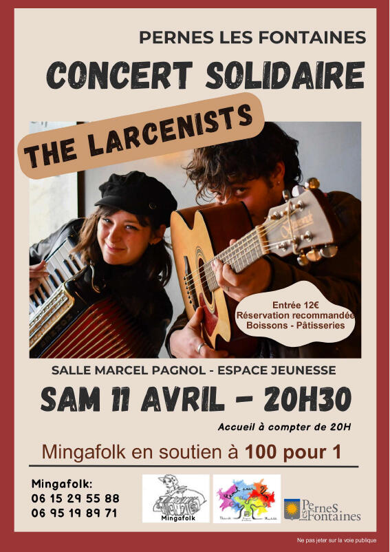 The Larcenists, Concert solidaire