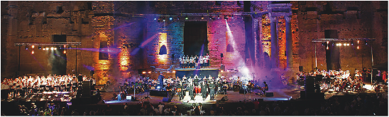 Spectacle de percussions et lumières