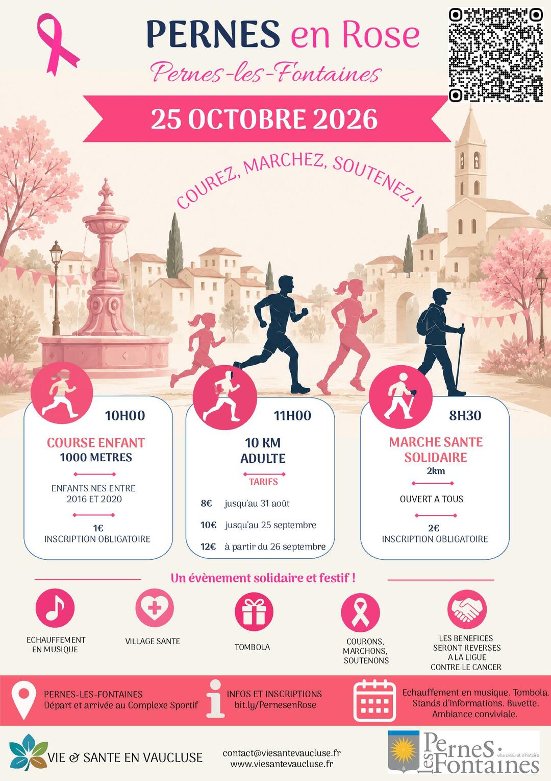 Octobre Rose - Pernes en rose : Courez, Marchez, Soutenez