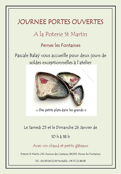 Poterie St Martin, journées Portes-ouvertes