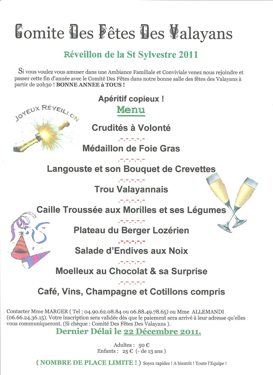 Réveillon St Sylvestre