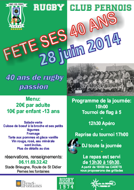 Anniversaire Rugby Club Pernois