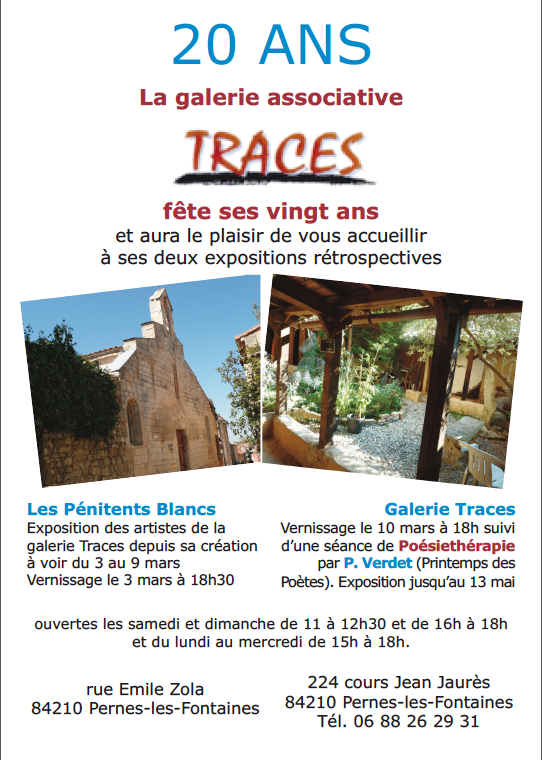 Exposition rétrospective : Traces a 20 ans