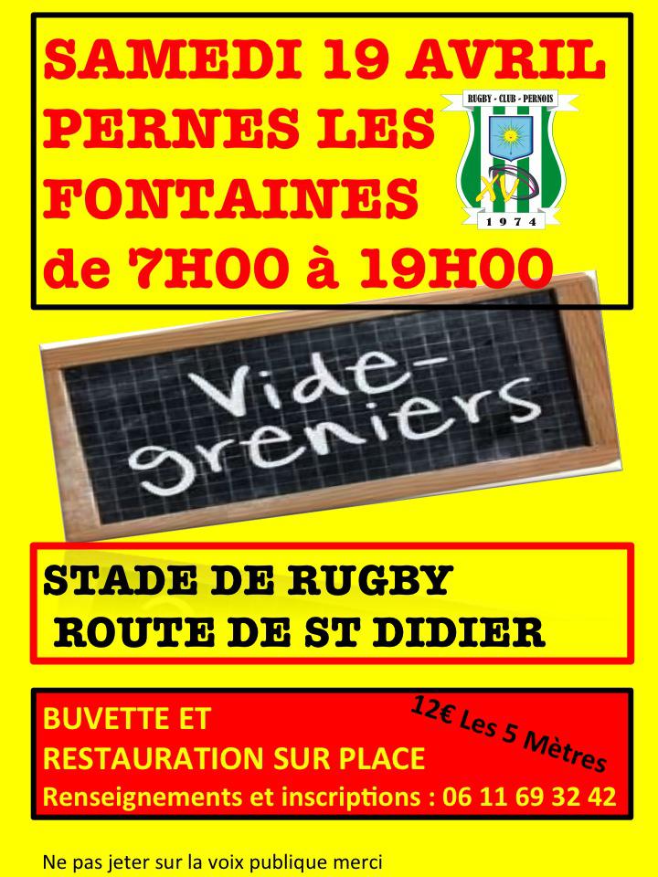 Vide grenier au Rugby Club Pernois