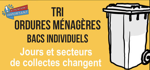 Déchets, changement des jours de collecte pour les bacs individuels