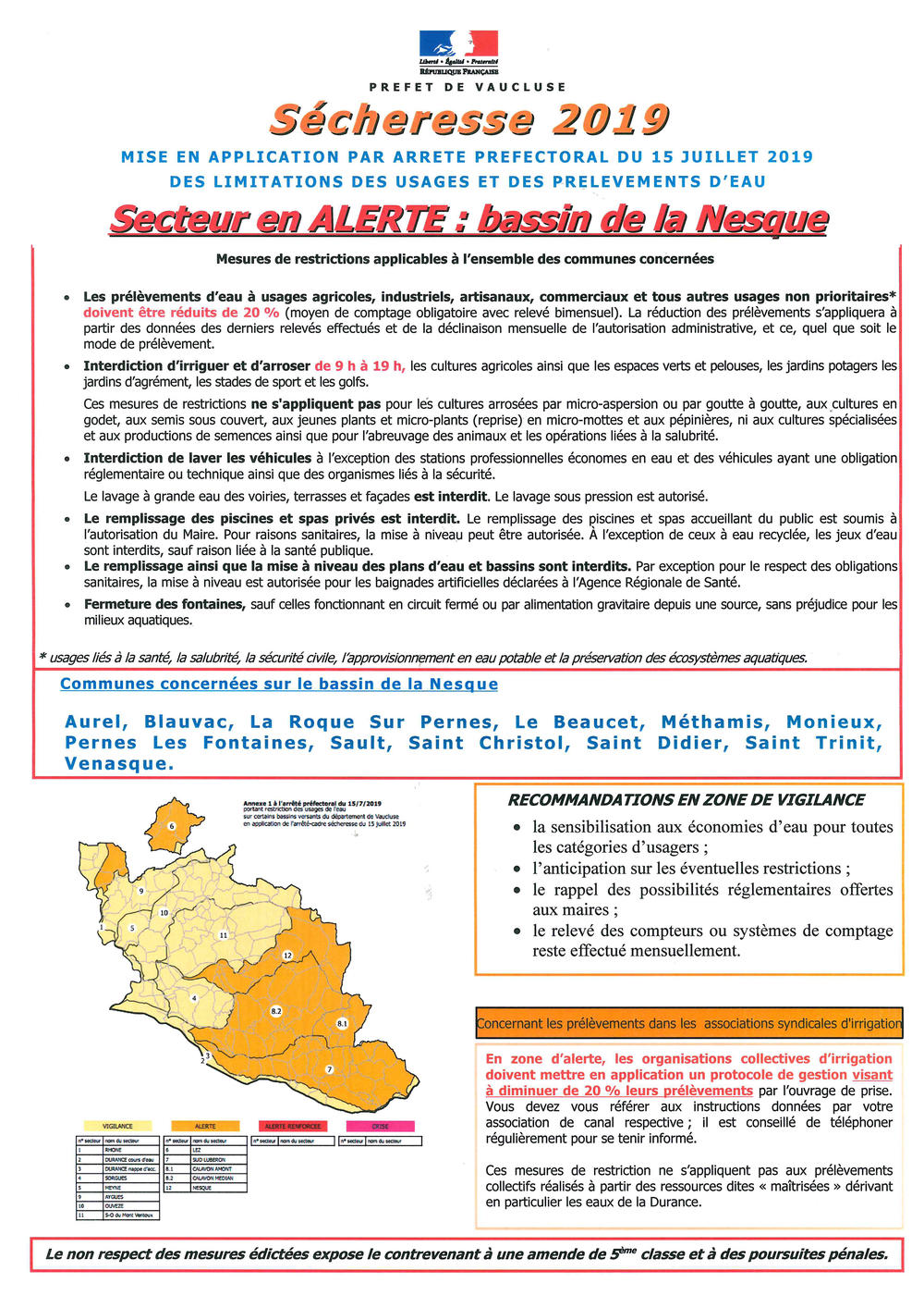 Sécheresse en Vaucluse : secteur en alerte dans le bassin de la Nesque