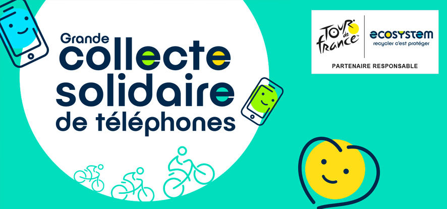 Collecte solidaire d’anciens téléphones portables avec Ecosystem à l’occasion du passage du Tour de France à Sorgues