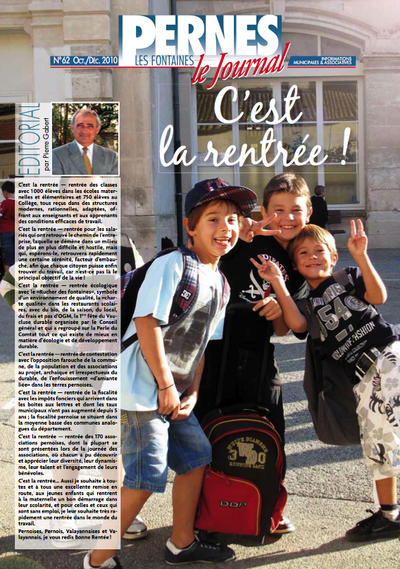 Le journal de Pernes N° 62 - octobre à décembre 2010